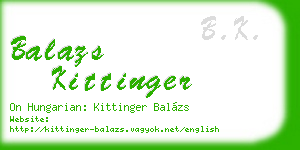 balazs kittinger business card